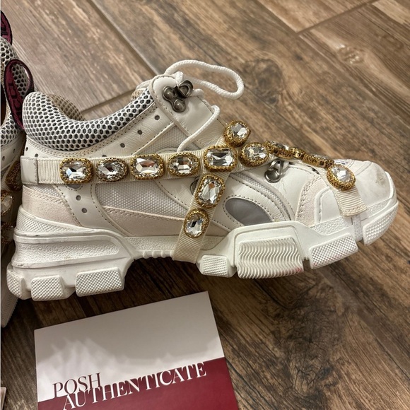 White Gucci FLASHTREK sneakers women’s size 8 - Picture 6 of 10